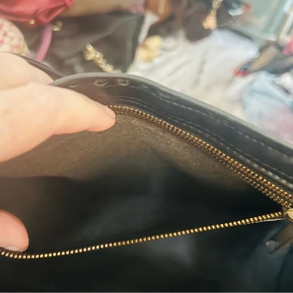 MCM Black Monogram Tote with Stud Accents - Picture 5 of 7